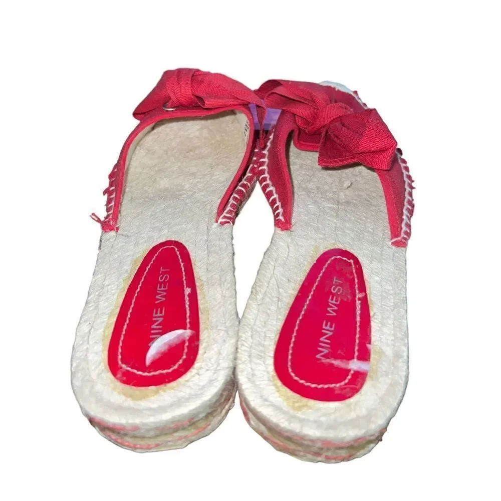 Nine West canvas‎ and jute flat espadrilles women’s size 8M